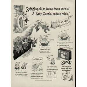   Swan sure is A Baby Gentle sudsin whiz  1942 Swan Soap Ad