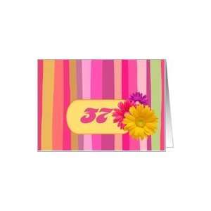 Invitation.37th Birthday Party.Colorful Design Card  Toys & Games 