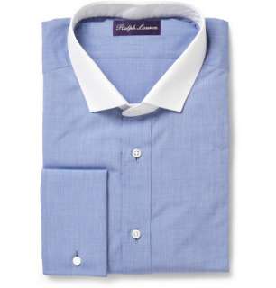 Ralph Lauren Purple Label Cotton Shirt With Contrasting Collar  MR 
