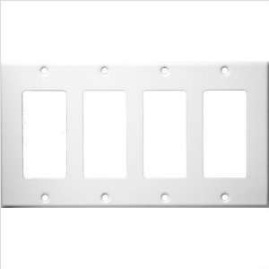   Metal Wall Plates 4 Gang Decorator/GFCI White 83142