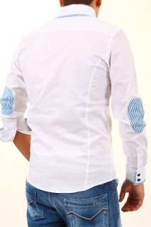 CARISMA Slim Fit Hemd Ellenbogenpatches Kontrast Polo Shirt Schwarz 