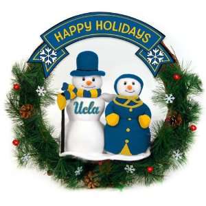  20 NCAA UCLA Bruins Happy Holidays Snowman Couple 