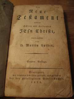 The New Testiment Martin Luther 1828 Leather German Bible  
