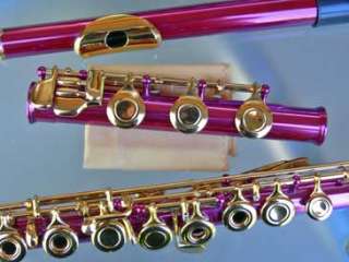 STERLING Pink and Gold 17 Key OPEN HOLE B Foot FLUTE  