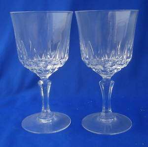 clear wine cut crystal glasses faceted stem artic 6¼  