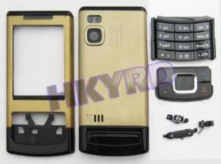 Gold Full Housing Cover Case for Nokia 6500S 6500 SLIDE  