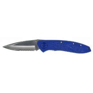  Valor   Pocket Knife Blue Flamed Handle