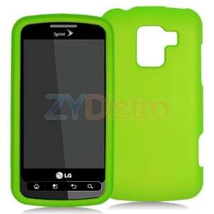 Green Hard Rubberized Skin Case Cover Accessory for LG Enlighten VS700 