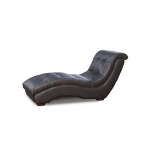 Metro Black Leather Chaise Lounge 