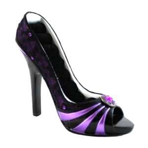  Flirty Lace High Heel Shoe Ring Holder Purple 5x2x4 