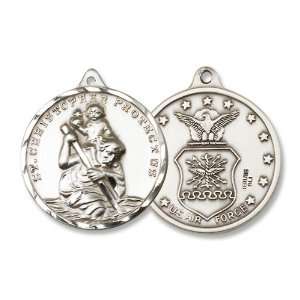   Medal with 24 Stainless Chain Patron Saint Military Armed Forces US