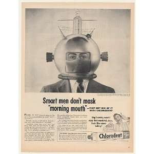  1954 Man Wearing Space Helmet Chlorodent Toothpaste Print 