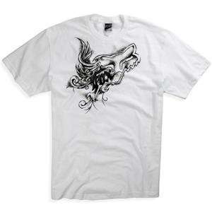  Fox Racing Youth Dropneck T Shirt   Large/White 