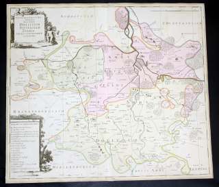 ca. 1740   Bitterfeld Delitzsch Zörbig Karte Schenk  