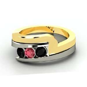    Enchanting Ring, Palladium Ring with Ruby & Black Onyx Jewelry
