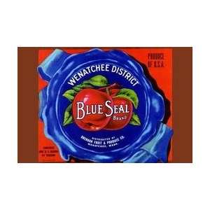 Wenatchee District Blue Seal Brand Apples 12x18 Giclee on 