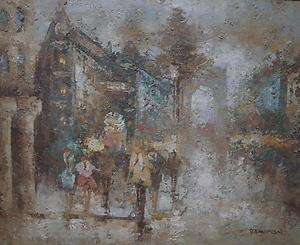 Street Scene Original Impressionist Oil Painting By Donald Blagge 