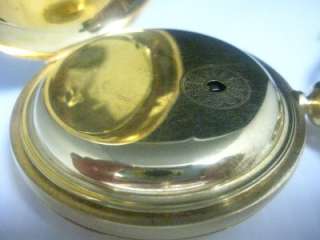   & Sons Mens 18K Gold Pocketwatch Hunter Case w/key & w/ Subdial
