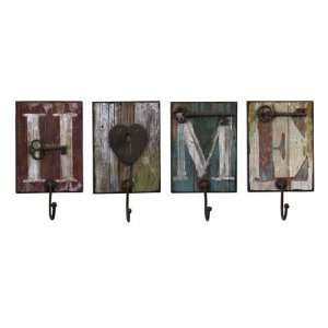   of 4 Distressed Country Antique Key Home Coat Hooks: Home & Kitchen