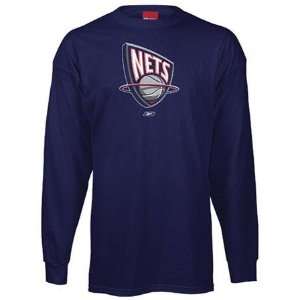  New Jersey Nets Primary Logo Long Sleeve T Shirt Sports 