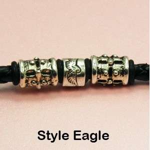 MENs Surfy Genuine BRAIDED 5mm Leather Choker NECKLACE ~ Eagle or 
