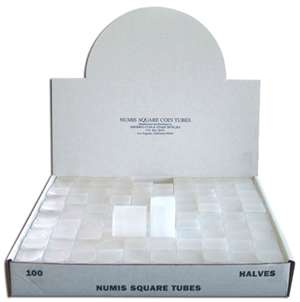 Numis Brand Square Coin Tubes For Half Dollars  