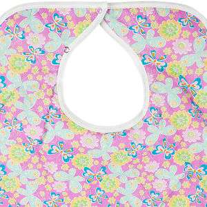 Adult Quilted PRINTED BIB with Waterproof Backing Assorted prints Snap 