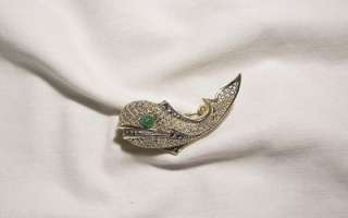   Sterling Germany Marcasite Whale Brooch Excellent Condition Circa 40s