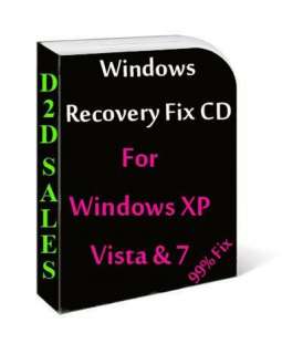 New Windows Vista 7 XP PC Laptop Recovery Fix Repair Restore CD  
