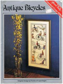 ANTIQUE BICYCLES Cross Stitch Pattern, Victorian People  