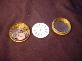 Old Vintage Standard Pocket Watch Dial and Various Parts Steam Punk 