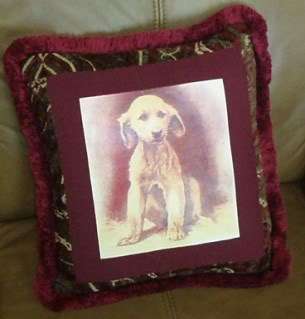 Afghan Hound Puppy Vtg. Print Pillow Decor New  