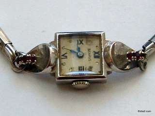 Vintage Benrus Ladies Wristwatch 14k Gold 17 Jewel Ruby  