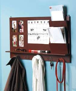   Office Wall Organizer Calendar Dry Erase Mail Holder Hooks Shelf NEW