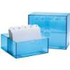 Wedo 2506303 Karteibox DIN A6/300 quer, transparent blau inklusive 100 