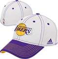 Los Angeles Lakers White adidas Structured Flex Hat