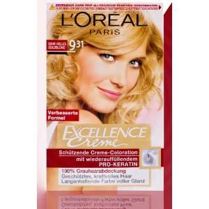 Oreal Excellence Creme Coloration Sehr Helles Goldblond 9.31 (R2 