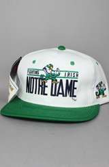   Notre Dame Fighting Irish Snapback Hat (Block Bar) (White/Green
