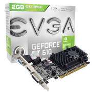 02G P3 2619 KR EVGA NVIDIA GeForce GT 610 2GB DDR3 DVI/HDMI/VGA PCI E 