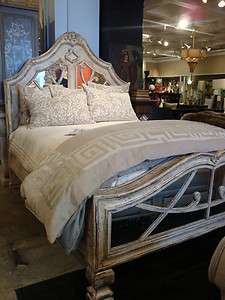 King Antiqued Mirror Handcarved Bed All Wood Queen & California King 