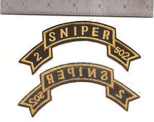 302 2 502ND 101ST A/B DIVISION SNIPER TAB PATCH  