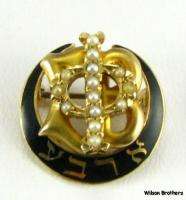 GAMMA PHI BETA   14k Gold sorority Pearl Vintage Pin  