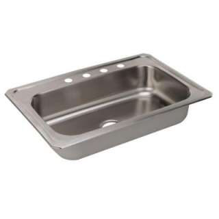   in. x 7 in. 4 Hole Single Bowl Kitchen Sink CRS33224 