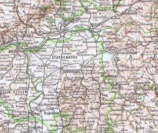 Landkarte von 1897 Hessen ( Deutschland )  