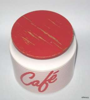 Hornsea Pottery Coffee Canister Jar Linear Red / White  