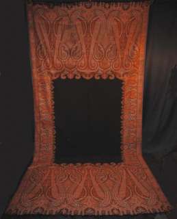 1850s FRENCH EXTRA LONG PAISLEY SHAWL 10 FEET  