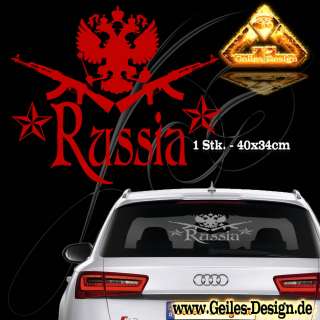 Russische Kalaschnikow AK 74 RUSSIA Россия Wappen Auto Aufkleber 