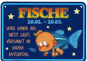 Windel Winni Schild Karte Postkarte Sternzeichen Fische  