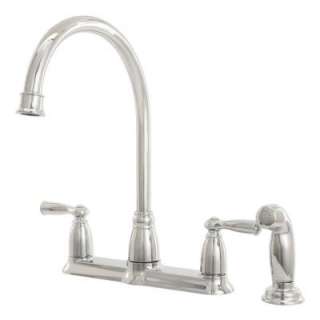 MOEN Banbury 2 Handle Side Sprayer Kitchen Faucet in Chrome CA87000 at 