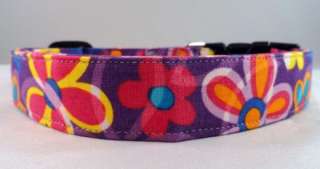   collar bright pink orange blue and yellow flowers on purple a great